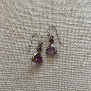 Sterling Silver & Purple Amethyst Earrings